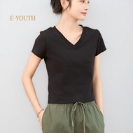 Eyouth 13106 Womens T-Shirt V-nect Short Sleeve- Soft and Comfortable Tops