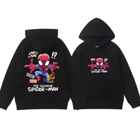 Fashion Hoodie Marvel Original Authentic Authorized Unique Design Spider Man Men's Hoodie Casual Sof