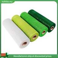 [in stock]4 Roll Flower Packing Gauze Green White Wired Edge Ribbon 10 Inch X 30 Feet Poly Deco Mesh