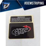 KTC RACING AND WARNING SHOCK STICKERS