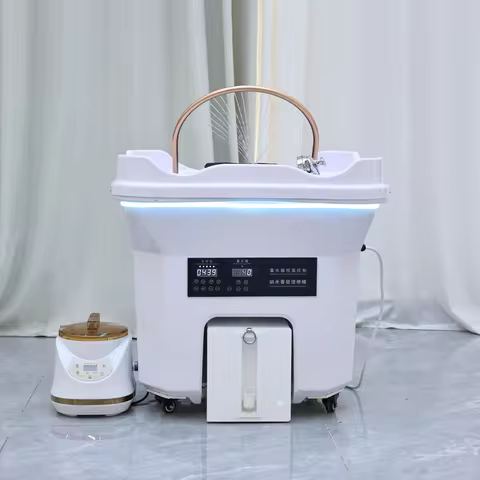 Head SPA Hydrotherapy Shampoo Basin for Head SPA and Hair Salon Shop, 60L Heatable Water Storage Tan