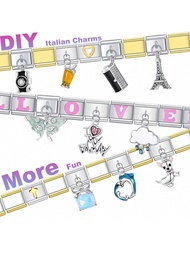 2024 Italian Charm Stainless Steel Bracelet With Zinc Alloy Pendant, Diy Italian Charm For Bracelet 