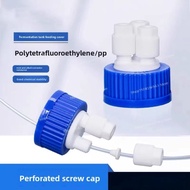 GL45 HPLC Waste Cap  Solvent Bottle Safety Cap with 1/8" & 1/4" Tubing Ports, Leak-Proof Vent for La