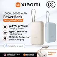 【CCC Certified】Xiaomi Powerbank 10000 / 20000mAh (Integrated Cable) | 33W / 22.5W USB-C Two-Way Fast