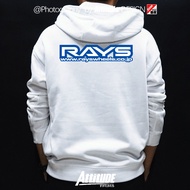 Attitude Japanese JDM modified car wheels RAYS TE37 CE28 ZE4 casual loose cotton hooded sweatshirt
