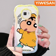 YIWESAN เคสปลอกสำหรับ Samsung J7 Prime 2 J2 Prime J7 Primeลายการ์ตูนดินสอสี Shin-Chan ดีไซน์ใหม่ขอบคลื่นเนื้อครีมเคสโปร่งใสลายกล้องถ่ายรูปนิ่มกันกระแทกแบบใสป้องกันอย่างเรียบง่ายอ่อนโยน