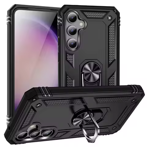 For Samsung Galaxy S23 Ultra S23 FE S23+ Case Magnetic Metal Ring Holder Shockproof Armor Phone Case
