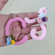 Initial Knitted wire keychain (children's day/graduation day gifts)