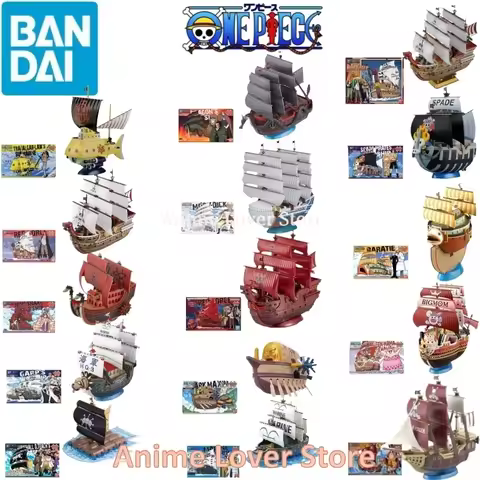 Bandai Original One Piece Grand Ship Red Force Moby Dick Nine Snake Dorag warship Anime Action Figur