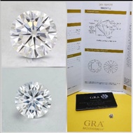 Moissanite Diamond Gemstone F VVS1 8mm 2ct DEW GRA Certificate USA Round Hearts & Arrows 3EX