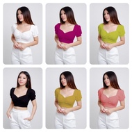 Women's puff Sleeve Ruffle crop top Women's top korean style