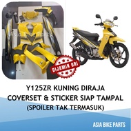 Yamaha Original Y125ZR Body Cover with Graphic / Coverset siap tampal Stripe Kuning Diraja RYC Yello