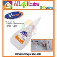 V-TECH 3 second Super Glue 502/802 20g For Various Material, Glass, Plastic, Tiny Wood