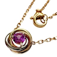 CARTIER/Cartier Trinity Pink Sapphire Necklace, 18K Gold/Yellow Gold/White Gold/Pink Gold, 2.8g, 38c