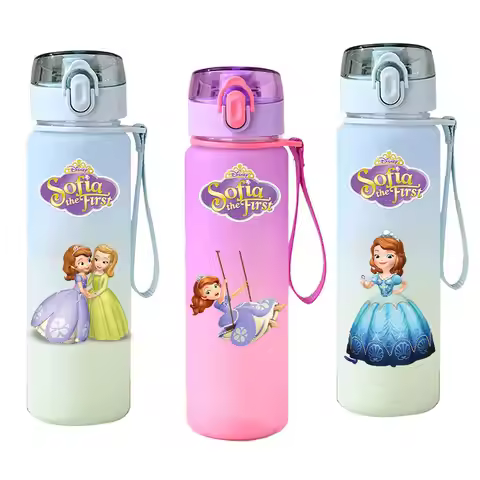 560ml Water Cup Sofia The First Water Bottle Sports Students Portable Plastic Bottle Drinking Gradie