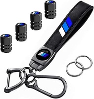 3 Color Sport Car Leather Key Chain 4pcs Valve Stem Caps Compatible with Tacoma 4Runner Tundra Rav4 