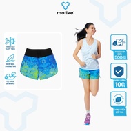 Quần Short Thể Thao Chạy Bộ Nữ Đa Năng MOTIVE WM SHORT BELT - Màu Xanh/Vàng