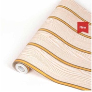 3D Wood Panel Wallpaper Light Cream Gold Trim DP1258 8MX45CM - PER ROLL