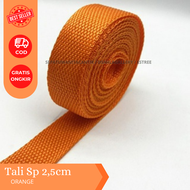 Tali Webbing Warna Orange/ Tali Webing 2.5 cm Tebal Kuat/ Tali Sling / Tali Webbing / Pita Bisban /