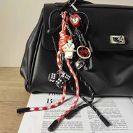 Wholesale Dice Red Black Braided Rope Cartoon Series Building Block Male Pendant Pendant Keychain Gi