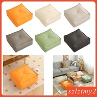 [Szlztmy2] Floor Seating Cushion Floor Pillow Square PU Leather Meditation Cushion Outdoor