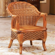 Elderly Chair Circle Teng Chair Old-Style Backrest Chair Leisure Backrest Chair Home Use Rattan Wove