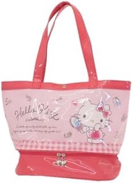 KEY COMPANY CPV5-KT Sanrio Characters Hello Kitty Vinyl Tote with Pockets, W11.6 x H15.7 x D6.5 inch