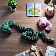 MAURICE 3D Printed Snake, Sparkling Simulated Eye 3D Printed Diceratops Snake, Realistic Ornament Fl