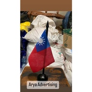 TAIWAN country flag + wooden table pole