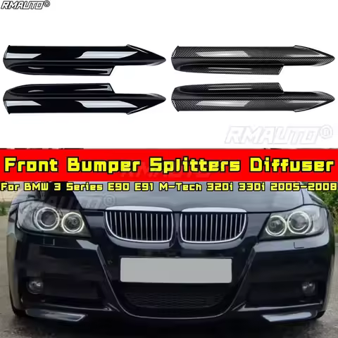 Front Bumper Lip Splitters Diffuse Spoiler Exterior Part for BMW 3 Series E90 E91 M-Tech 320i 330i 2