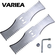 VARIEA-2pcs 5.78 Inch High Quality 2T Sawtooth Metal Lawn Mower Trimming Scissors Blade, with Apertu