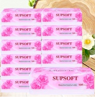 (ยกลัง 40 ห่อ) พร้อมส่ง💗💗💗 กระดาษทิชชู่ Supsoft กระดาษทิชชู่เช็ดหน้า หนา 3 ชั้น 100แผ่น ทิชชู่ (ห่อส