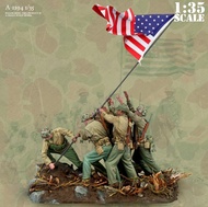 1/35 Resin soldier figure model kits DIY colorless and self-assembled (Flag not included) A-1194