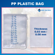 Fero Maltech PP Plastic Bag 2.5 KG | 0.03/0.08 MM | Transparent Shine | Food Packaging | Ready Stock