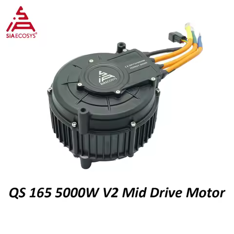 QS MOTOR 165 V2 5000W 72V 35H Hall PMSM Mid Drive Motor with Sprocket Adapter from SiAECOSYS