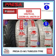 TAYAR PRESA TUBELESS CS-W1 WET KING 130/70-12, 110/80-14, 140/70-14 TYRE [MAXXIS] (MICHELIN) FOR YAM