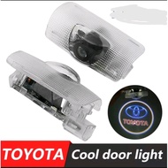 2ชิ้น​ โคมไฟ​ LED​ ไฟส่องประตูรถยนต์, อุปกรณ์เสริมเครื่องฉายเลเซอร์สำหรับ​ Toyota​ Rav4  Camry, corolla​