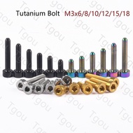 Tgou Titanium Bolt M3x6/8/10/12/15/18/20mm Hex Stigma Screw Titanium Fastener