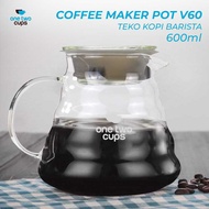 One Two Cups Coffee Server V60 Drip Pour Over Borosilicate Glass - SE101