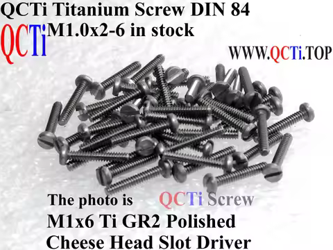10 pcs DIN 84 ISO 1207 M1 Titanium screws M1x2 M1x3 M1x4 M1x5 M1x6 Cheese Head SLOT Driver Ti GR2