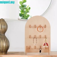 MIQUEL Earring Display Rack, Wooden Arch Jewelry Storage Rack, Multifunctional 3 Layers Hook Style D