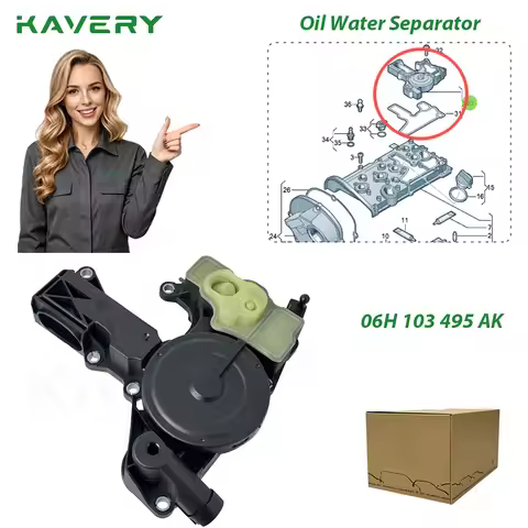 KAVERY For Genuine Oil Separator PCV Valve Assembly 06H103495AE 06H103495AK 06H103495J VW Tiguan Bee