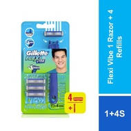 Gillette Flexi Vibe - 1 Razor Handle + 4 Blade/Cartridge Refills