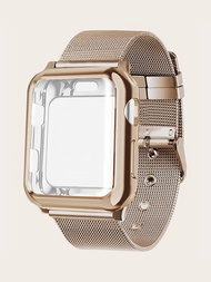 Correa de reloj de acero inoxidable &amp; Funda compatible con Apple Watch