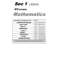 Secondary 1 English Math Science (G1 G2 G3) Express NA NT