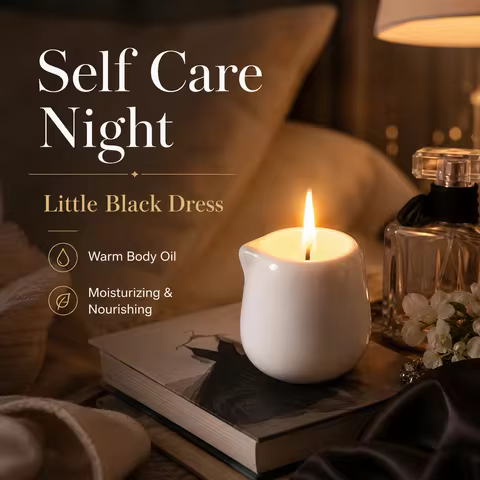 Ceramic Massage Oil Candle Little Black Dress Low Melt Body Massage Candle Warm Oil Skin Nourishing 