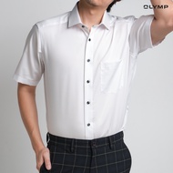 OLYMP  LUXOR Shirt เสื้อเชิ้ตผู้ชายแขนสั้น สีขาว ใส่สบาย รีดง่าย AUTU24