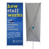 2ft x 6ft X-Stand Adjustable Banner Bunting Poster Foldable (Aluminium)