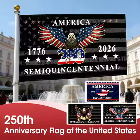 US 250th Anniversary Flag 3x5 Ft Double Sided 1776-2026 Patriotic Eagle Flag All-Weather Outdoor Ban