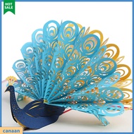 canaan|  Creative Peacock 3D Pop Up Paper Greeting Card Festival Birthday Christmas Gift